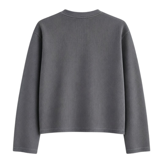 WASHED GREY WAFFLE FULL SLEEVE