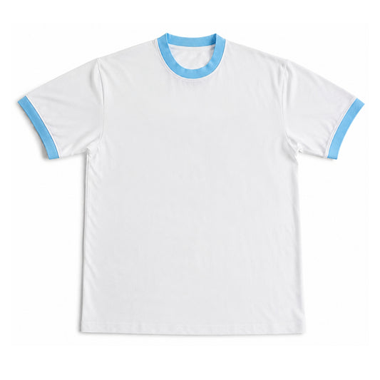 Sky blue + White Ringer Tee