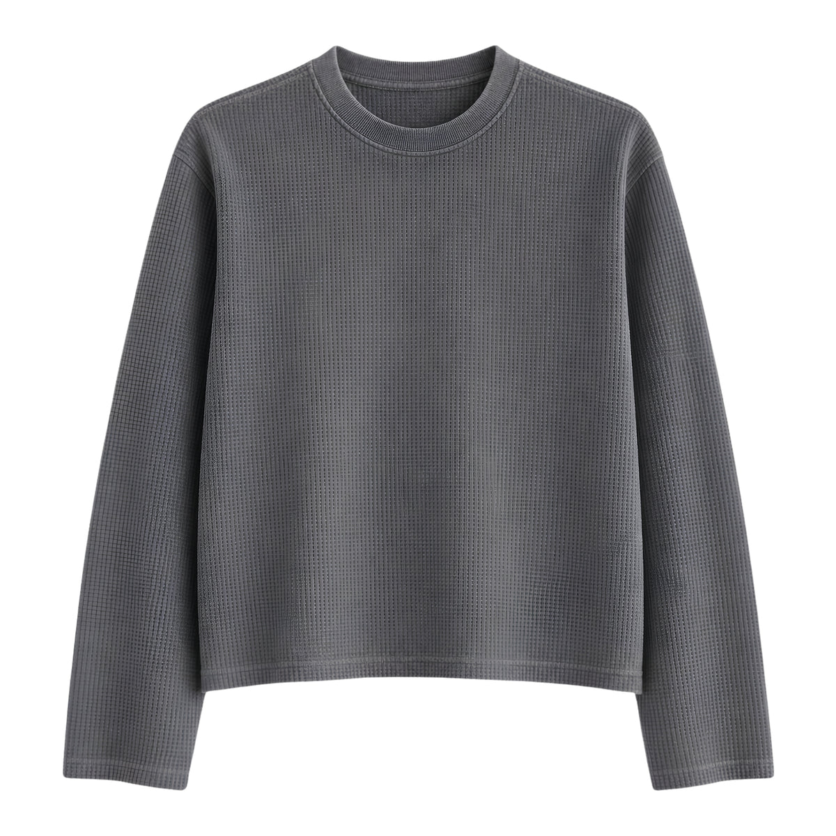 WASHED GREY WAFFLE FULL SLEEVE