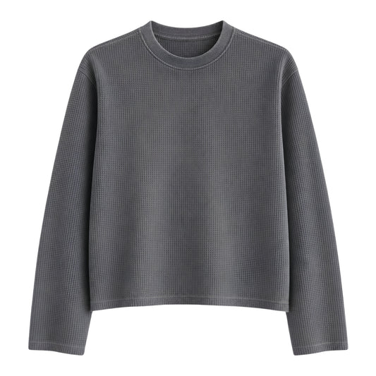 WASHED GREY WAFFLE FULL SLEEVE