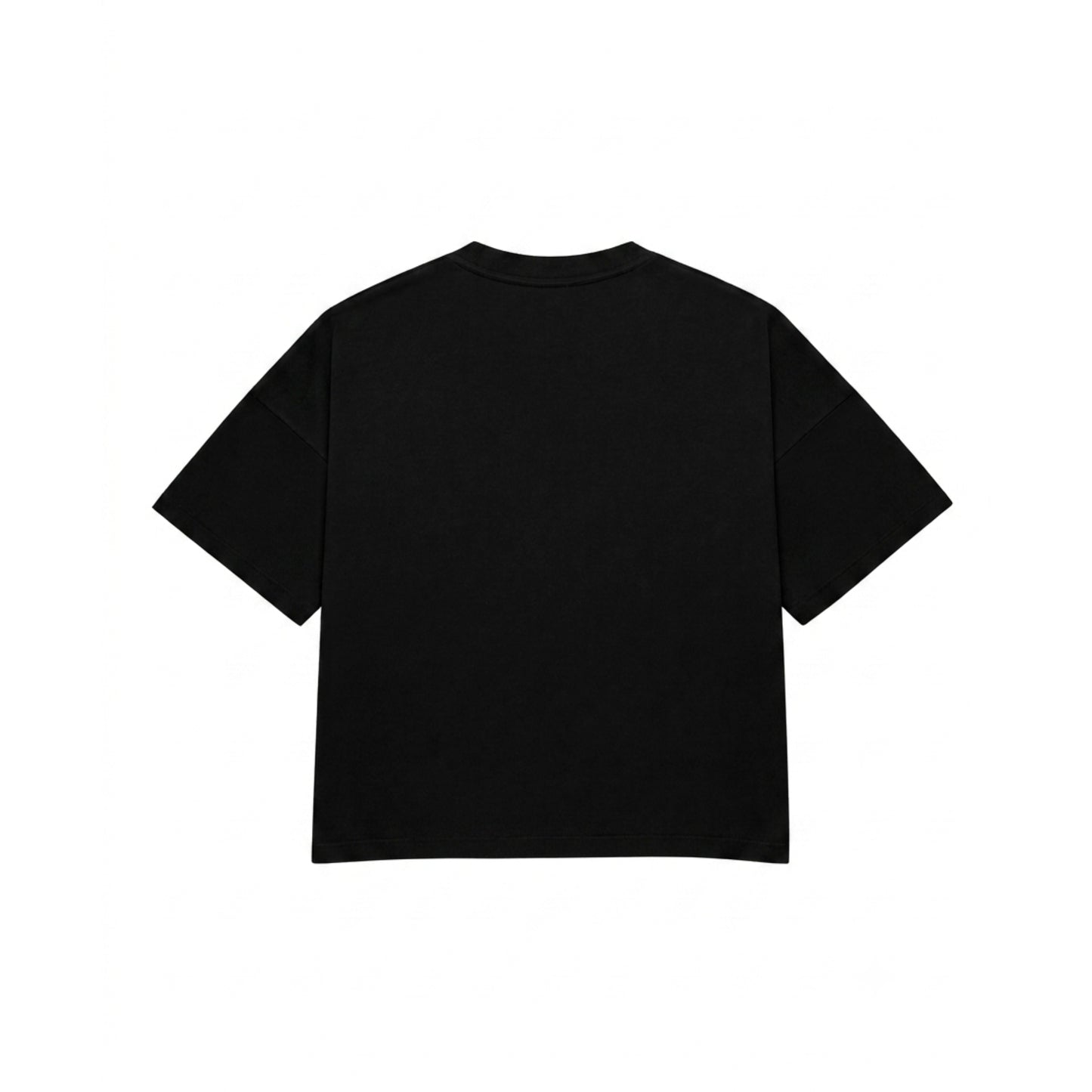BLACK CROPPED BOXY FIT T-SHIRT