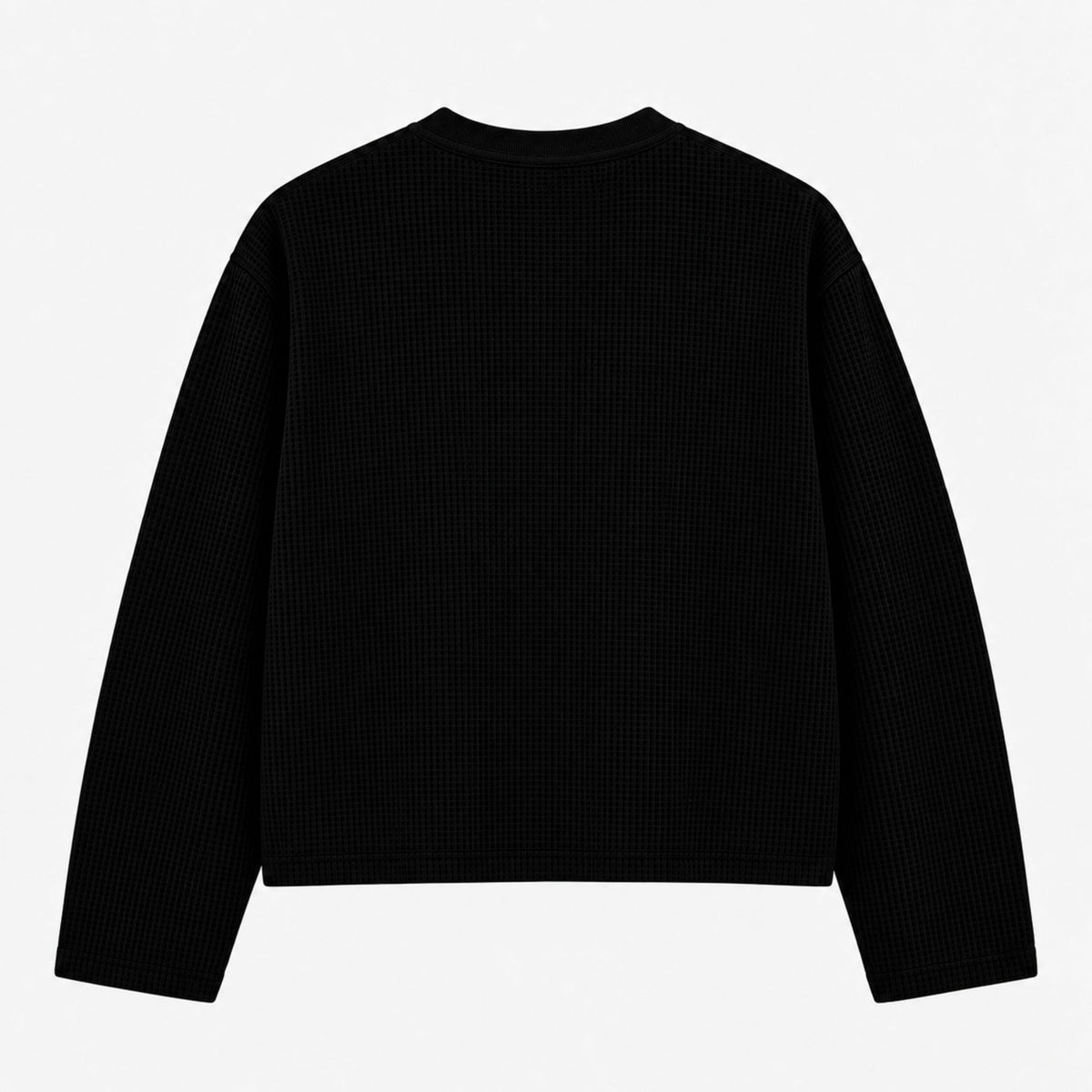 PLAIN BLACK WAFFLE FULL SLEEVE