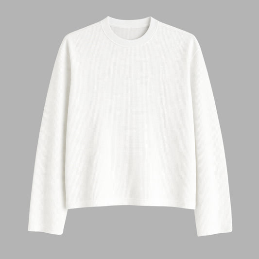 PLAIN OFF-WHITE WAFFLE FULL SLEEVES